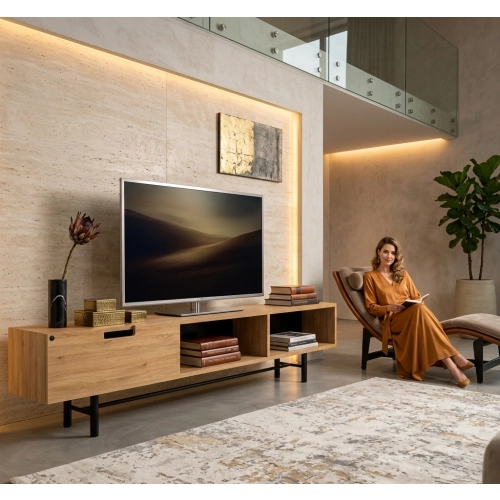 Szafka RTV-51 Drewno Lite Dąb Loft Lakier Rozmiary od 100 cm do 200 cm PREMIUM